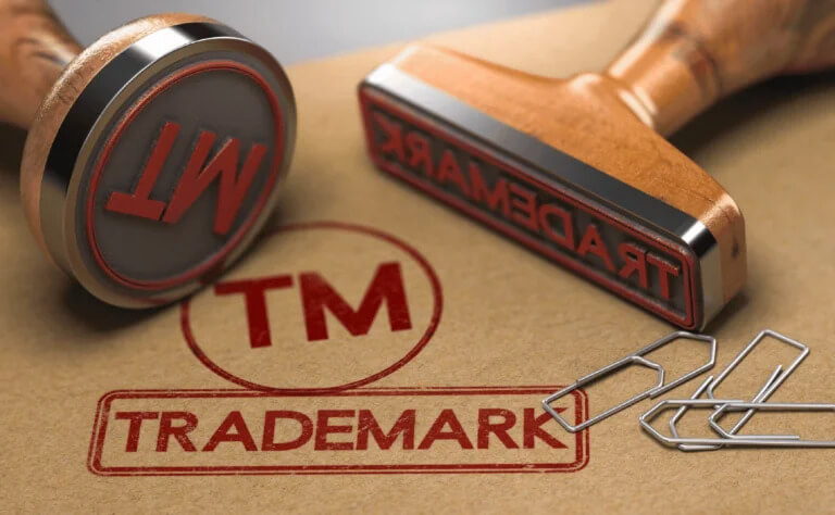 trademark stamp in red