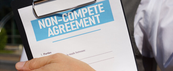 Non-compete agreement is shown using a text