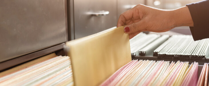 Important documents in files placed in the filing cabinet