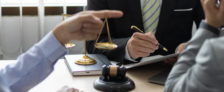 business dispute with partners and lawyer present